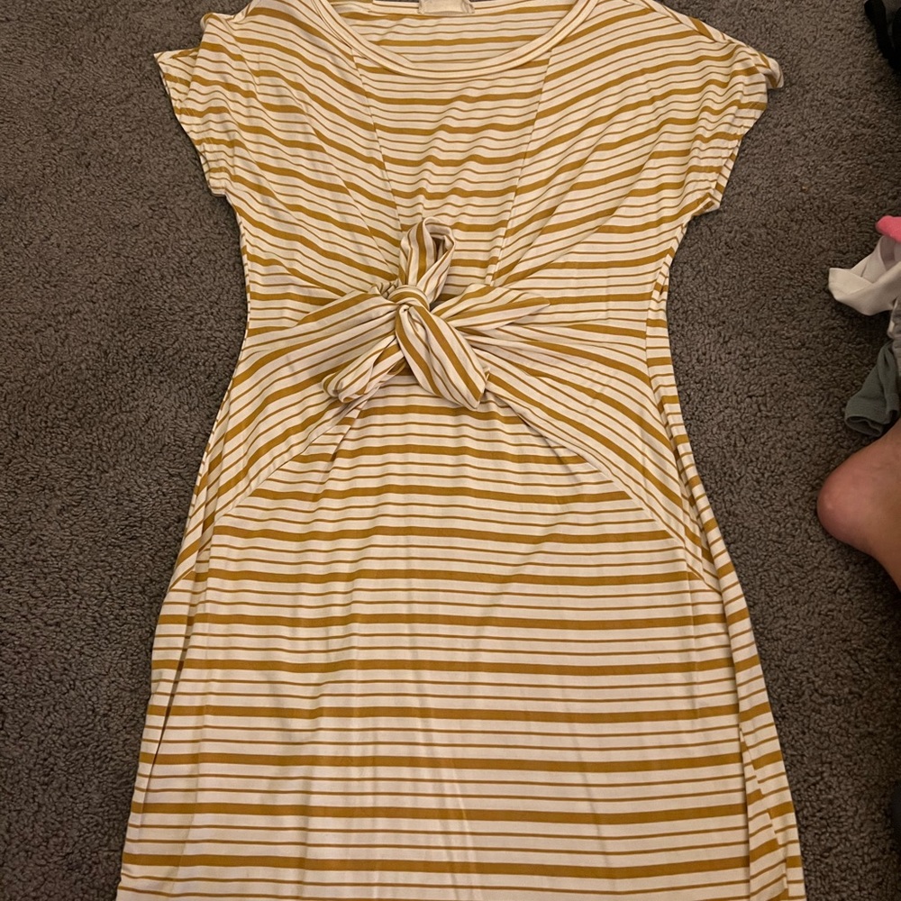 Tight Yellow Striped Dress